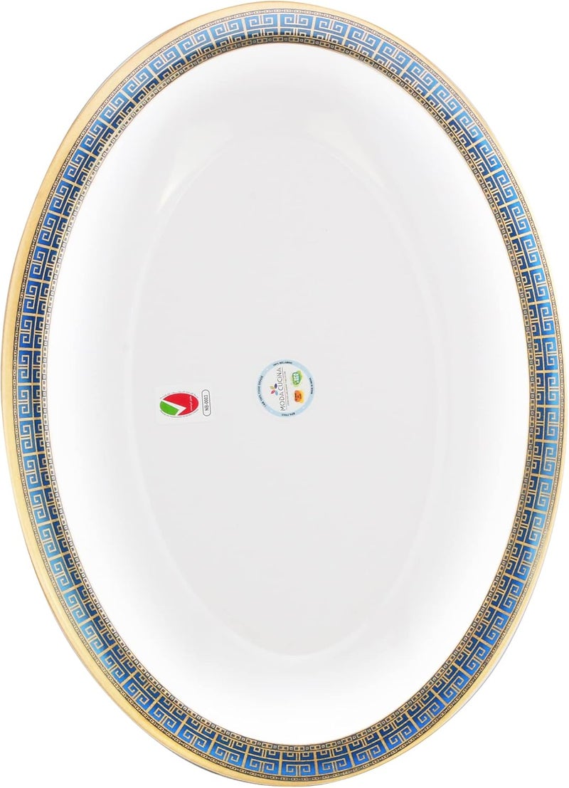 Moda Cucina Melamine Oval Serving Platter Extra Large Majestic Blue 41Cm Esma Approved - Image 2